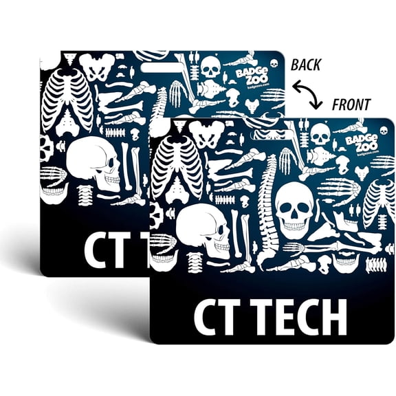 CT-TECH Badge Buddy - Black - Skeleton Themed - Horizontal Badge Id Card - by BadgeZoo (20)