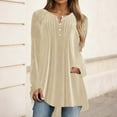thumbnail image 2 of Long Sleeve Velvet Shirts Tops Womens Button Down Long Sleeve Shirts Business Casual Outfits Basic Tees Casual Pleated Tops Pullover Tunic Spring Clothing, 2 of 5