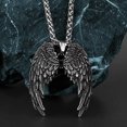 thumbnail image 5 of HOOUN Men's Angel Wings Pendant Necklace with Stainless Steel Chain Jewelry, 5 of 5