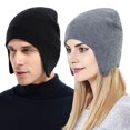 thumbnail image 4 of Bangcool Beanie Hat Ear Flaps Unisex Warm Breathable Simple Soft Winter Hat Beanie Cap, 4 of 10