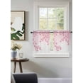 thumbnail image 3 of Pink Flowers Tier Curtains 36 Inch Length,Sheer Curtains for Bedroom Living Room,Spring Botanical Floral Branches Gradient Rod Pocket Voile Drapes Kitchen Curtains for Small Window 27.5"x36" 2 Panels, 3 of 7