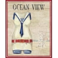 thumbnail image 3 of Gango Home Decor Vintage Bathing Suit Coastal Wall Art; Four Red 8x10in Unframed Paper Prints, 3 of 8
