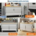 thumbnail image 7 of 61 Inch Tool Chest, Tool Cabinet with 9 Drawers, Mobile Storage Cabinet with Locking System, Stainless Steel Material and Sturdy Structure, High Capacity for Home Workshop Kitchen and Garage, 7 of 7