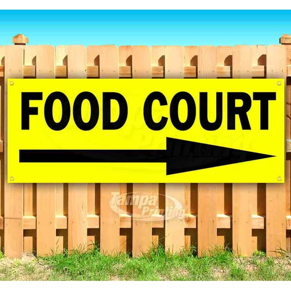 Food Court 13 oz Vinyl Banner With Metal Grommets