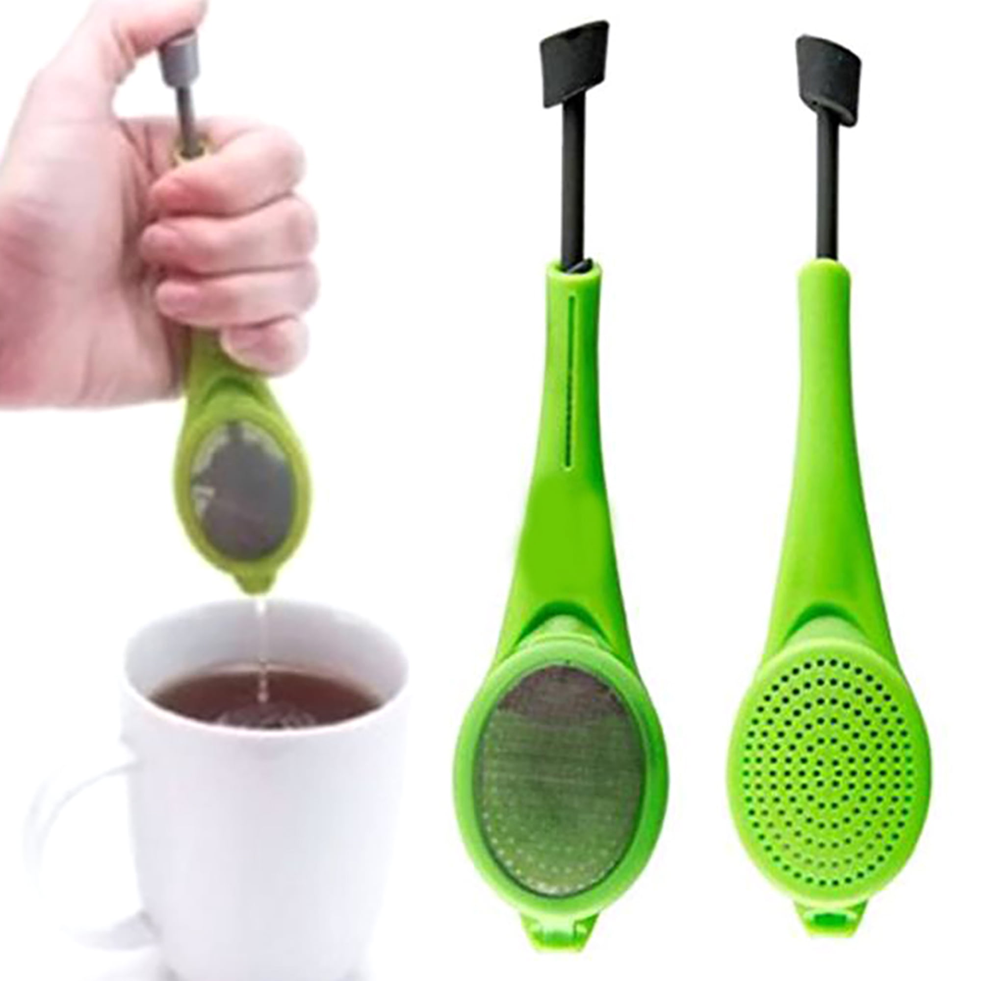 Ball Shape Tea Infuser Strainer Push Style by Generic 