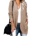 thumbnail image 4 of Babysbule Womens Cardigans Women Casual Soild Long Sleeve Pocket Plush Long Knit Cardigan Sweater Women's Top Blouse, 4 of 9