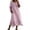 Pink, variant on Guieoi Womens Dresses Fall Plus Size Casual Long-Sleeve Round-Neck Dress with Layered Hem and Pockets Pink XL
