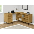 thumbnail image 1 of Monarch Specialties Computer Desk, Home Office, Corner, Storage Drawers, 60"l, L Shape, Work, Laptop, Metal, Laminate, Brown, Black, Contemporary, Modern, 1 of 9