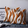 thumbnail image 2 of 20x20 Pillow Covers Set of 2, Burnt Orange White Moire Throw Pillow Covers Decorative Couch Cushion Case, Modern Abstract Art Microfiber Square Pillowcases for Bedroom Car Living Room, 2 of 7