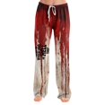 thumbnail image 2 of Trgacdwlo Women Halloween Pajama Pants Cute Pumpkin Graphics Wide Leg Sleeping Pants Women Elastic Waist Fall Winter Womens Pj Pants, 2 of 7