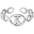 thumbnail image 1 of TIMIFIS Silver Rings Titanium Steel Plated 26 Letter English Opening Finger Hollow Valentine'S Day Gift, 1 of 1