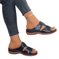 thumbnail image 4 of Xdegoge Womens Orthopedic Sandals Arch Support Cross Strap Open Toe Summer Beach Shoes Hollow Out Walking Ladies Dressy Slippers Casual Mules Clogs, 4 of 5