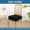 thumbnail image 2 of Smiry Waterproof Chair Seat Covers, Stretch Jacquard Chair Covers for Dining Chairs Set of 6, Removable Chair Seat Slipcovers Protector, Black, 2 of 7