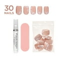 thumbnail image 4 of Salon Perfect Artificial Fake Press On Nails, 168 Pearl, Flower, Short Square, File, Glue, and Prep Pad Included, 30 Nails, 4 of 7