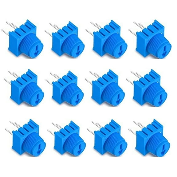 12 Pieces 10K Ohm Trim Potentiometer Kit with Knob Variable Resistors Breadboard Trimmer Potentiometer Assortment Kit.