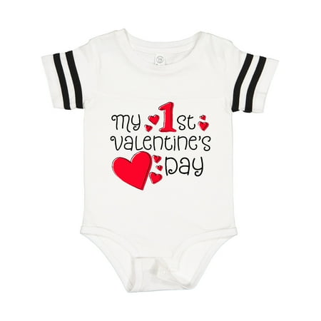 

Inktastic My First Valentines Day Red Hearts Gift Baby Boy or Baby Girl Bodysuit
