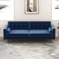 thumbnail image 6 of Kearney Mid Century Modern Furniture Style Navy Blue Velvet Living Room Couch, 6 of 6