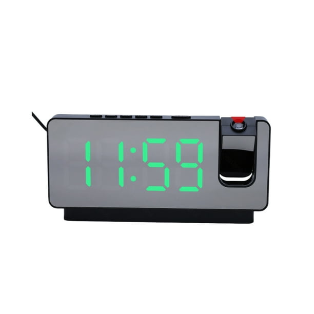 Sidaley Relojes LED para dormitorios con pantalla de espejo Cronometraje preciso Funcionamiento silencioso Fácil de leer Electrónica luz verde
