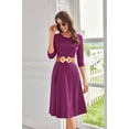 thumbnail image 3 of Vestido GRACE KARIN, casual, holgado, cuello redondo, algodón, morera, 3 of 6