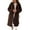 Coffee XXL, variant on Winter Women Jacket Thick Fleece Turn-down Collar Long Sleeves Button-down Solid Color Mid Length Heat Retention Outdoor Coat