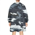 thumbnail image 2 of Dark Blue Camo Irregular Pattern Wearable Oversized Blanket,Wearable Blanket Hoodie for Adults,Cozy Hooded Blankets with Super Pockets,Super Warm Fuzzy Pullover for Women & Men, 2 of 6