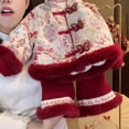 thumbnail image 5 of KAUOD Toddler Girls Chinese Traditional Jackets Open Front Fleece Embroidery Graphic 𝗧ang Coats Kids New Years Clothes, 5 of 8
