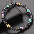 thumbnail image 3 of Bracelet Tissé à la Main en Pierre Biliaire Noire Ethnique Bracelet Rétro avec Perles Colorées, 3 of 5