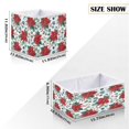thumbnail image 2 of Foldable Fabric Storage Bin Home Cubes Clothing Organizer Bins Large Collapsible Box Basket for Home Organizer Red Berries and Flowers, 2 of 7