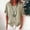 Khaki, variant on 2026 Summer Women's Asymmetric Button Front Blouse, Round Neck Short Sleeve Casual Solid Color Top with Split Hem for Everyday Wear and Vacation