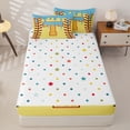 thumbnail image 4 of Homewish Light Blue Dripping Baseball Stitch Waffle Letter T Graphic Zipper Twin Comforter Sets with Fitted Sheet and 2 Pillowcases,Alphabet Graphic Zipper Bedding Set,4-Piece, 4 of 6