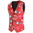 thumbnail image 2 of YAYUBA Mens Suit Vest Paisley Floral Victorian Vests Valentines Day Casual 3D Digital Heart Shaped Print V Neck Sleeveless Coat Suit Vest Top, 2 of 8