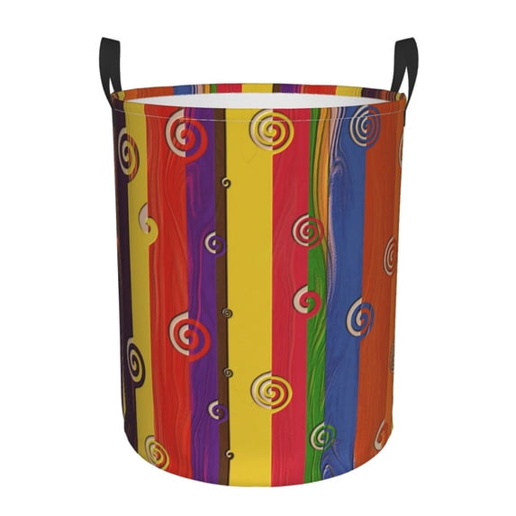 ZICANCN Laundry Basket Organizer, Abstract Stripe Art Collapsible Hamper for Bathroom Bedroom Laundry Room, Medium Size