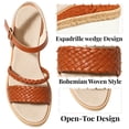 thumbnail image 3 of Braided Boho Sandals Wedges for Women Adjustable Ankle Strap Comfort Open Toe Sandals with Platform - Espadrille Wedge Sandals for Summer Beach Casual, 3 of 9