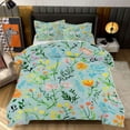 thumbnail image 2 of Pastel Floral Blue Textile Pattern Comforter Set Full Size Bedding Set For Travl Bedroom Decor Quilt With 2 Pillow Cases, 2 of 5