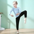 thumbnail image 6 of Cethrio Girls Outfit Sets, 2 Piece Long Sleeve Cotton Ballet Dancing Clothing Sets Light Blue Size 6, 6 of 7