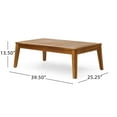 thumbnail image 5 of Wilcox Outdoor 5 Piece Acacia Wood Sectional Sofa Set with Cushions, Teak, Red, 5 of 8