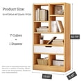 thumbnail image 3 of IOTXY Wooden Open Display Bookcase - 51" Height 7 Cubes Freestanding Storage Bookshelf with Drawer, Maple Yellow, 3 of 6