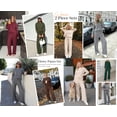 thumbnail image 5 of PRETTYGARDEN Sweatsuits Women 2 Piece Airport Travel Outfits | Ribbed Knit Lounge Sets, Casual Athleisure Wear, Matching Long Sleeve Shirts & Wide Leg Pants Pockets, Fall Winter Clothes, 5 of 10