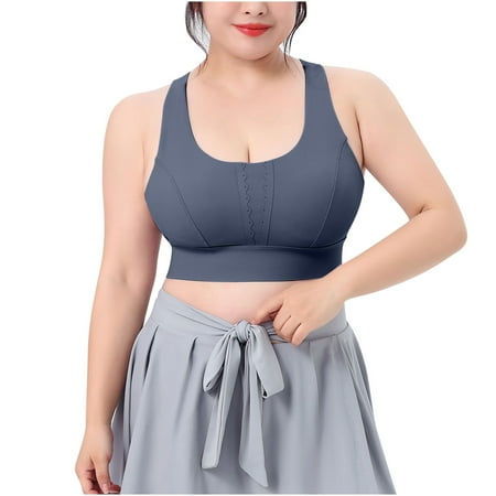 Mrat Womens Shaper Bralette Sports Yoga Bra for Women Padded Push up Crossback Bra Athletic Running Sports Bra Workout Bra Yoga Bralettes Plus Size S-130 Blue 4XL