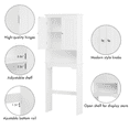thumbnail image 5 of 65" over The Toilet Storage Cabinet, Freestanding Wood Toilet Cabinet with Adjustable Shelf and and Open Shelf, Space Saving Bathroom Shelf Organizer, 5 of 9