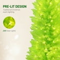 thumbnail image 5 of HOMCOM 7 ft Whimsical Christmas Tree with Red Ball, Prelit Pencil Artificial Xmas Tree with 250 LED Lights, Metal Base, Easy Assembly, Green, 5 of 9