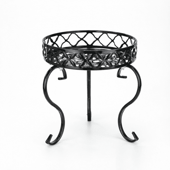 Metal Round Plant Stand Indoor Outdoor Iron Flower Pot Holder, Heavy Duty Plant Stand Display Potted Rack for Home, Garden, Patio, Black