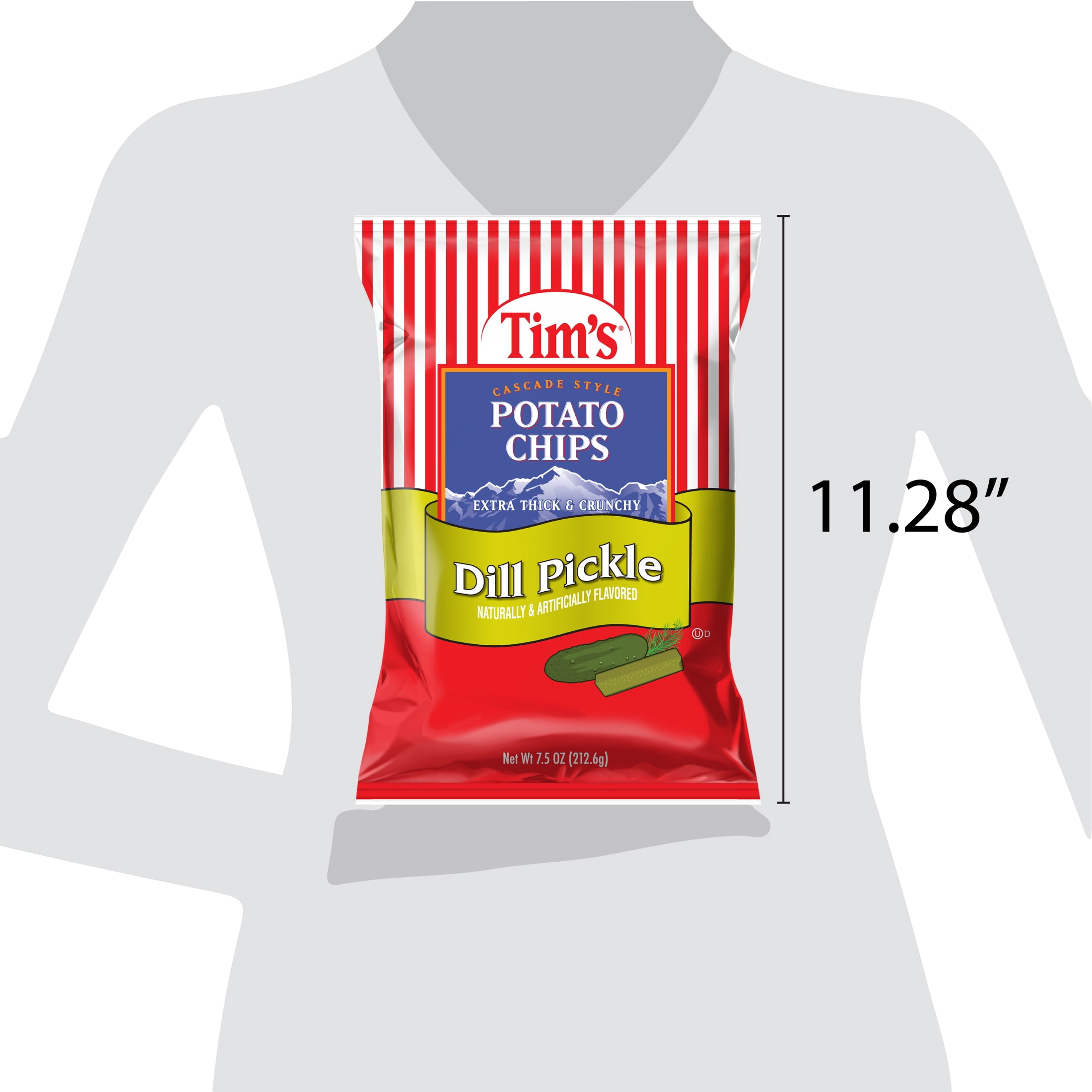 Tim's Cascade Snacks Dill Pickle Cascade Style Potato Chips, 7.5 oz Bag
