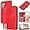 Red, variant on for Galaxy A15 5G Phone Case Wallet,A15 5G Flip Cases,Card Holder Cute Floral Leather Kickstand,Wrist Strap,,Shockproof Protective Cover for Samsung Galaxy A15 5G / 4G (Blue)