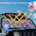 thumbnail image 4 of HUIACONG Colorful Flowers Windshield Sun Shade for 2018-2024 Jeep Wrangler JL JLU & Gladiator JT, Sunshades Heat Shield, Aluminum Foil Triple Laminate Structure, Silver, 4 of 6