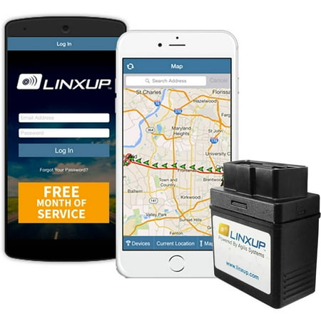 Linxup GPS Vehicle Tracker Locator, Car Tracker for Business Connected Car with Free Month of GPS Service, OBD Version, No