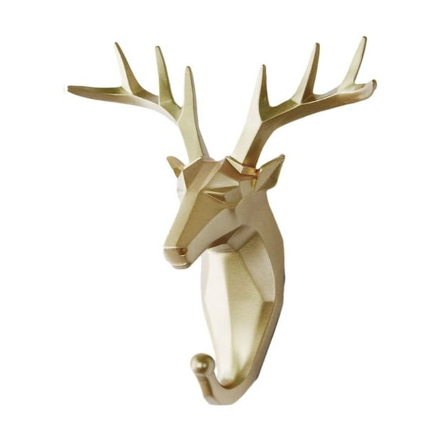 keepw Animal Shape Hanger Solid Color Cute Cartoon Decorative Punch-free Self-adhesive Key Coat Jacket Door Back Hook Rack Gold Type 1