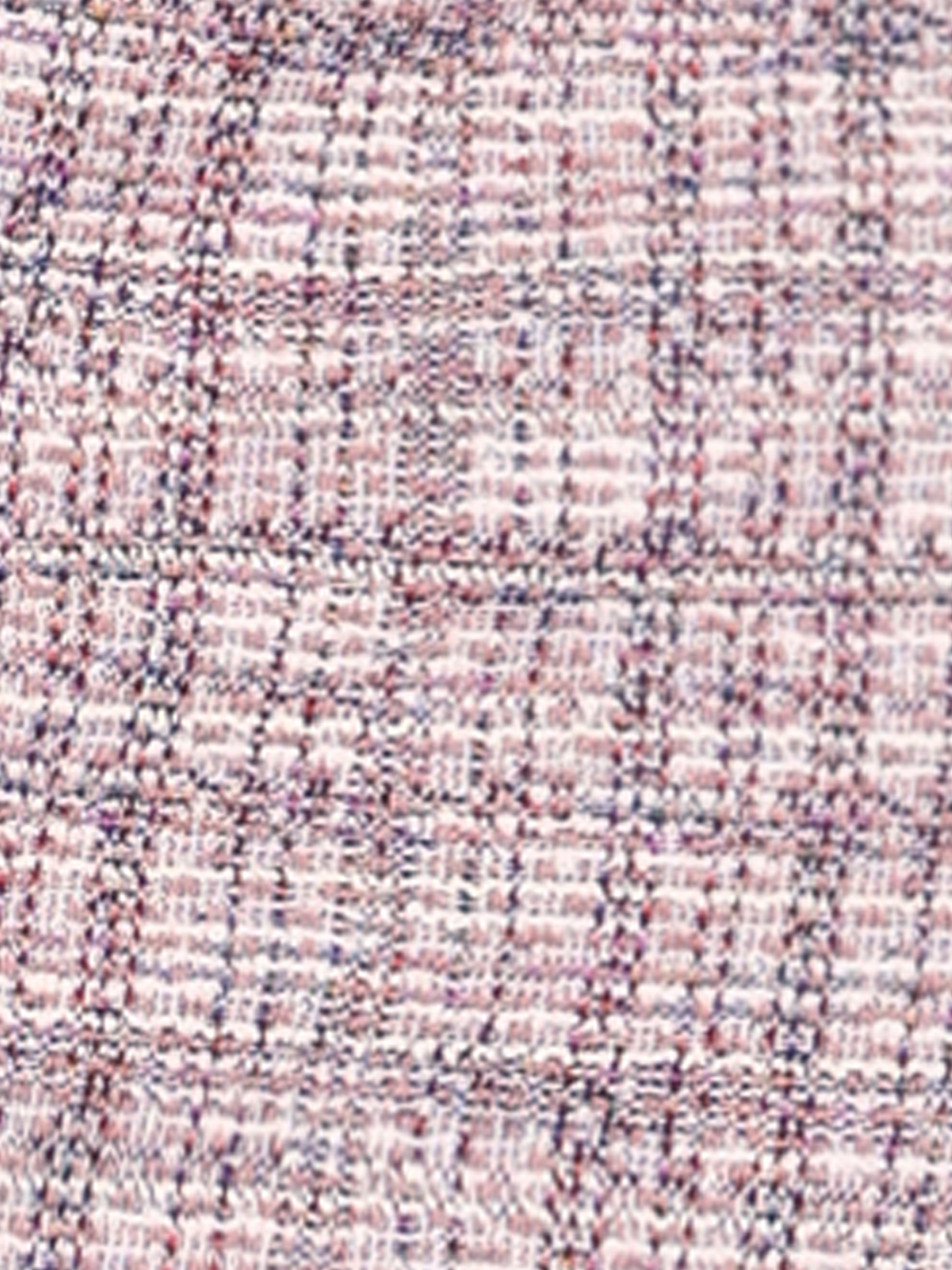 DARING DIVA Tweed Boat Neck Plaid Sheath Dress L White Pink