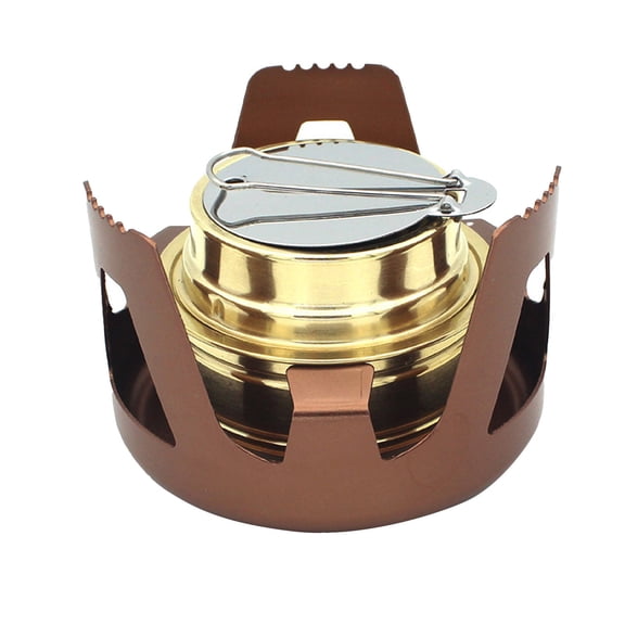 Brass Stove Burner with Aluminum Stand, Ultra-Light Mini Spirit Burner for Backpacking, Camping, Hiking, Survival Kits | Portable Burner Stove for Outdoor Cookware