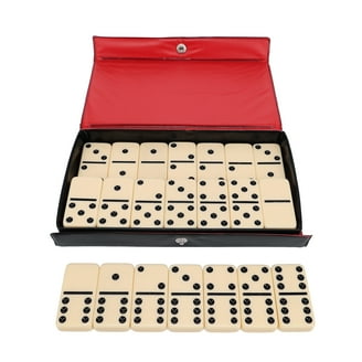 Jumbo Double Six Domino Set - 28 Thick Black Tiles - Sophisticated